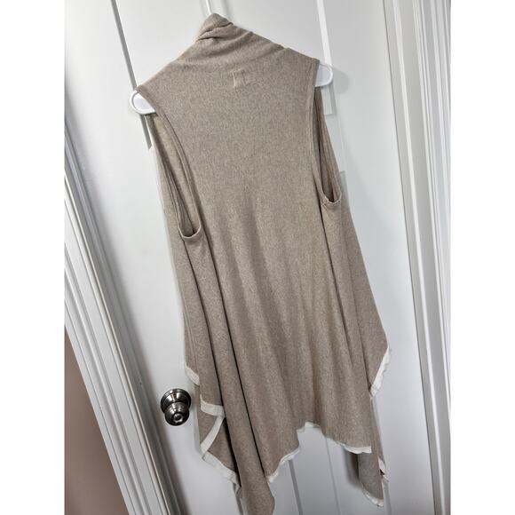 Zestt Organic Cotton Sleeveless Knit Duster Open Cardigan Beige White One‎ Size - Picture 5 of 10